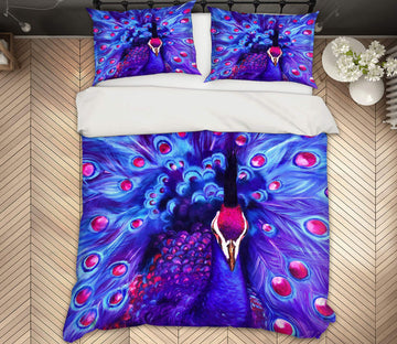 3D Purple Peacock 498 Skromova Marina Bedding Bed Pillowcases Quilt
