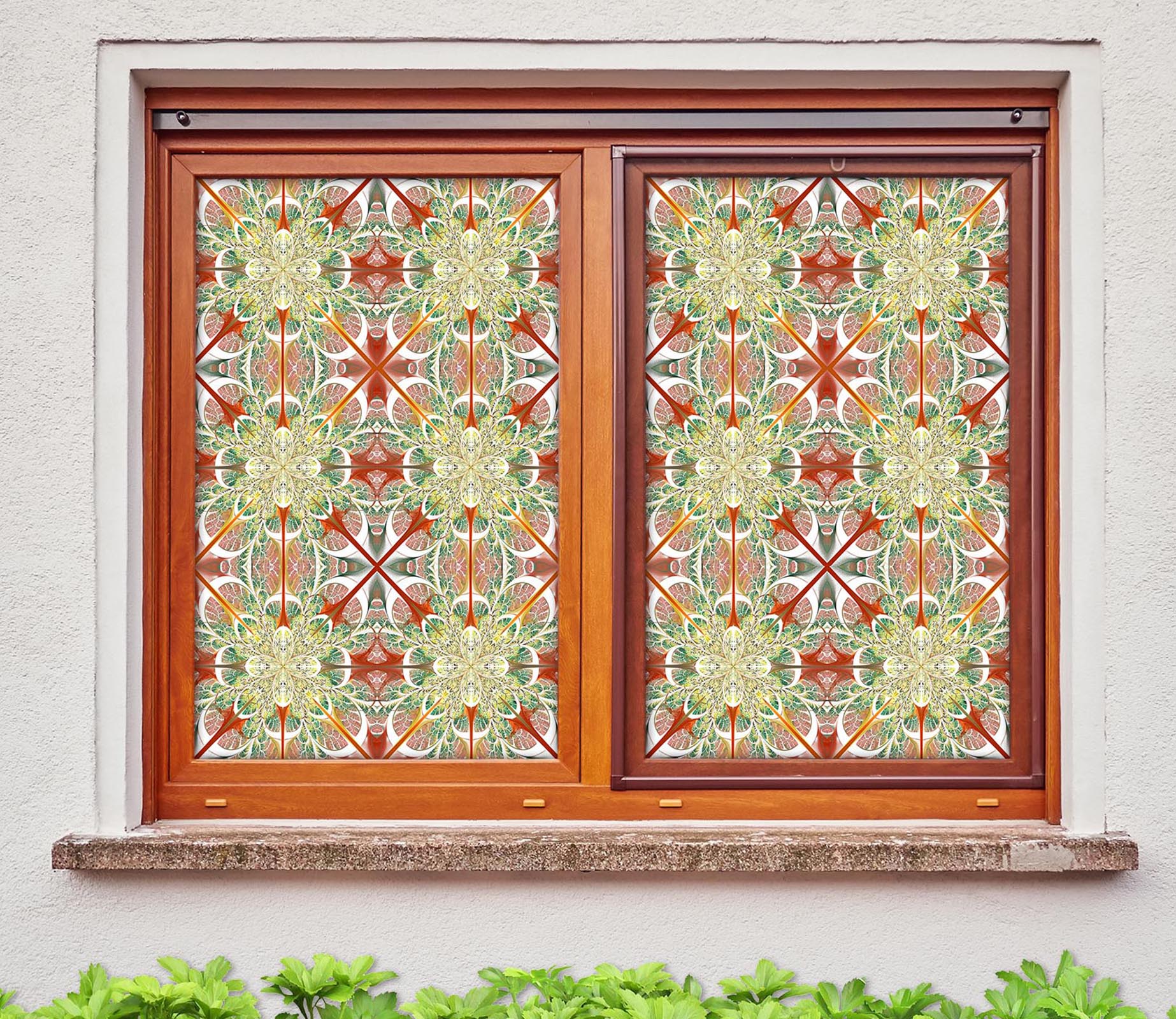3D Symmetrical Petals 052 Window Film Print Sticker Cling Stained Glass UV Block