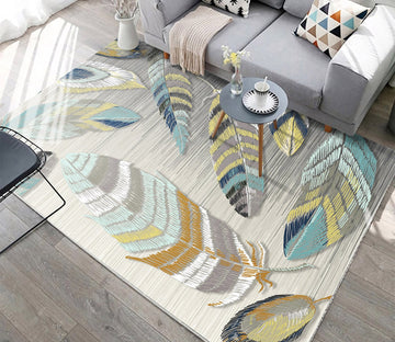 3D Colored Feather WG312 Non Slip Rug Mat Mat AJ Creativity Home 