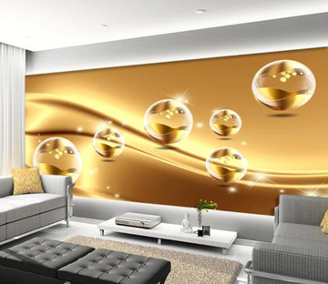 3D Golden Ball WC04 Wall Murals Wallpaper AJ Wallpaper 2 
