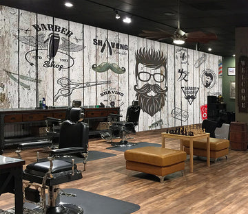 3D Modern Simplicity 1408 Barber Shop Wall Murals