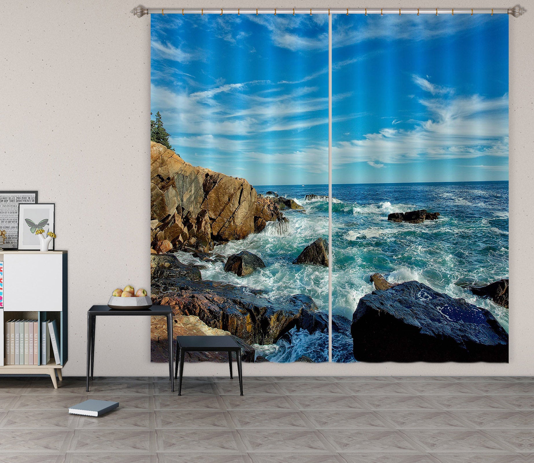 3D Seaside Reef 62133 Kathy Barefield Curtain Curtains Drapes