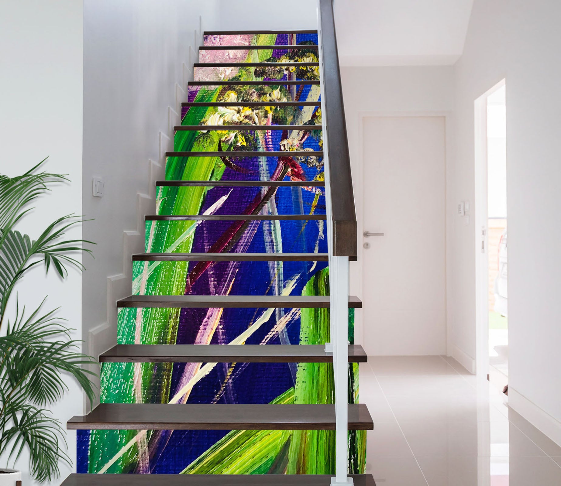 3D Green Grass Flower 2161 Skromova Marina Stair Risers