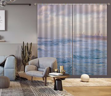 3D Sea Waves 6528 Assaf Frank Curtain Curtains Drapes
