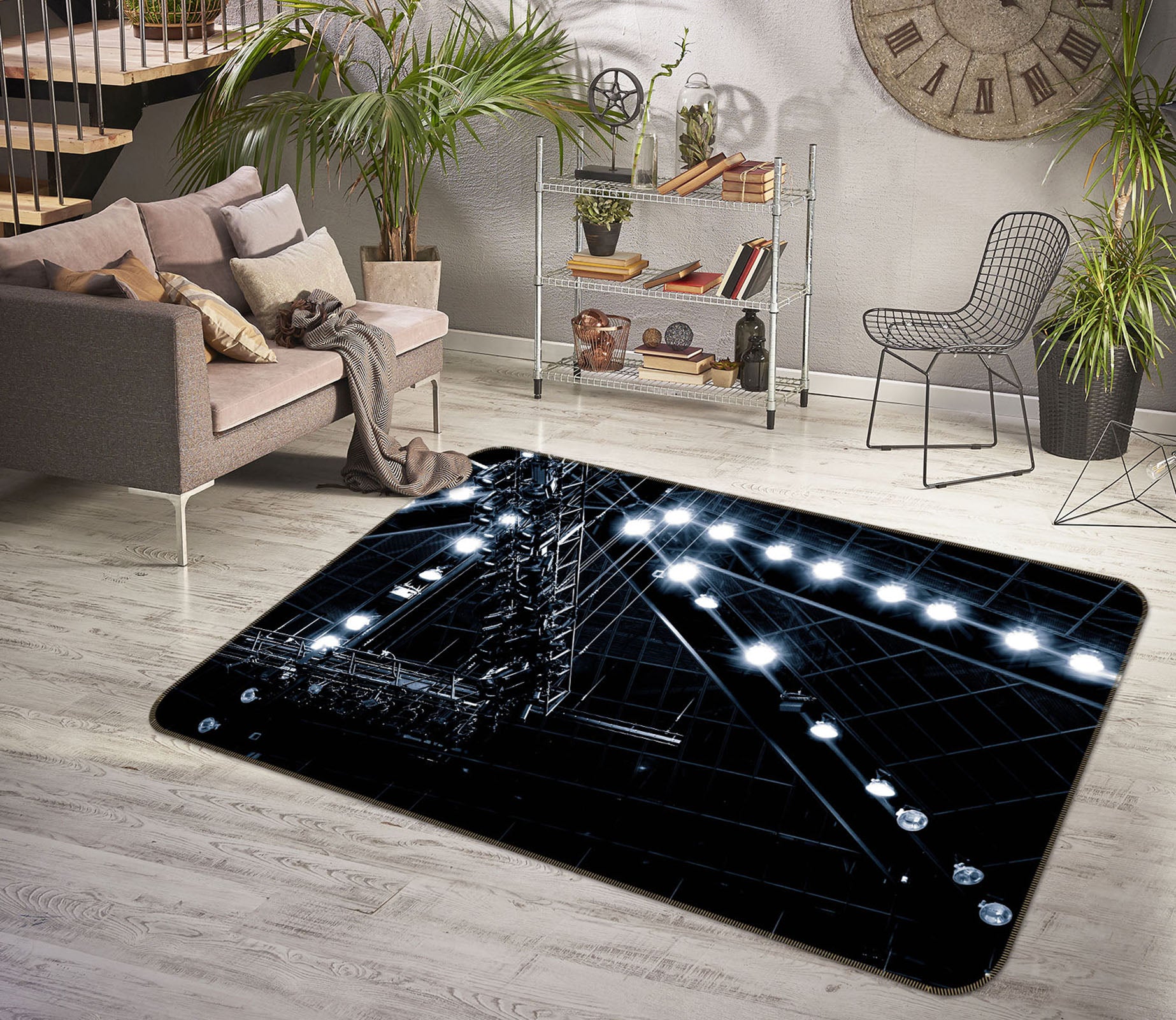 3D City Lights 1015 Noirblanc777 Rug Non Slip Rug Mat