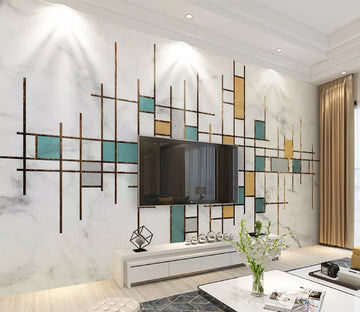 3D Green Geometry WC1924 Wall Murals