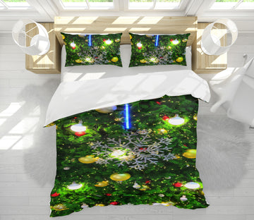 3D Tree Snow Globe Ball Pendant 53038 Christmas Quilt Duvet Cover Xmas Bed Pillowcases