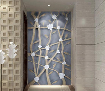 3D White Plum WC287 Wall Murals