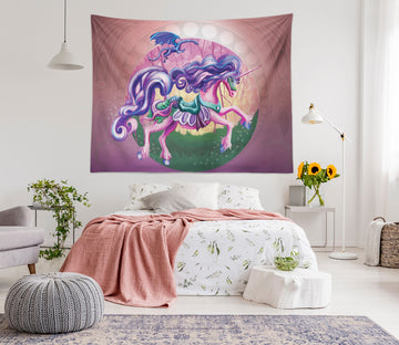 3D Unicorn Princess 5203 Rose Catherine Khan Tapestry Hanging Cloth Hang