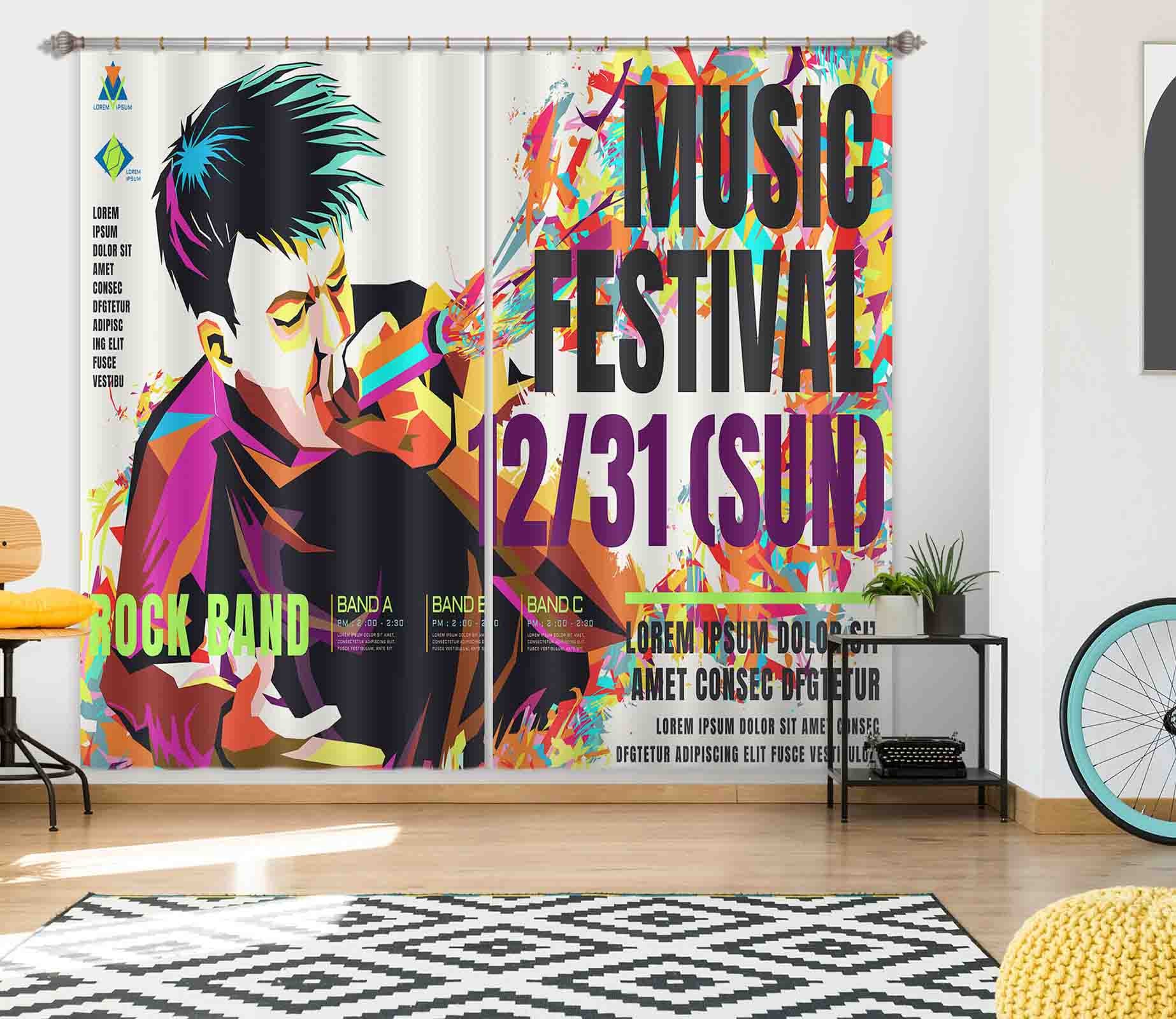 3D Singing Boy 782 Curtains Drapes