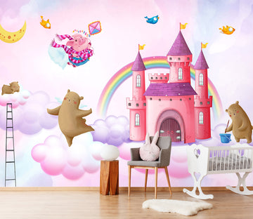 3D Rainbow Castle 1644 Wall Murals
