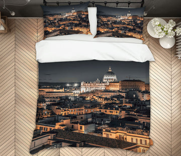 3D Houses Building Night 8623 Assaf Frank Bedding Bed Pillowcases Quilt