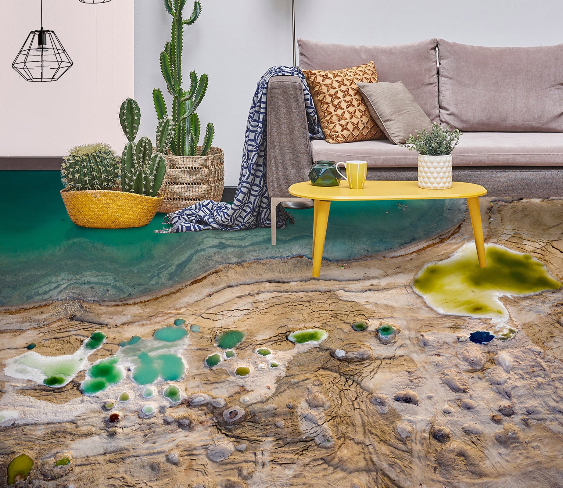 3D Rich Green Water 447 Floor Mural