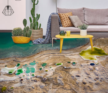 3D Rich Green Water 447 Floor Mural