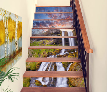 3D Magnificent Beautiful Waterfall 385 Stair Risers