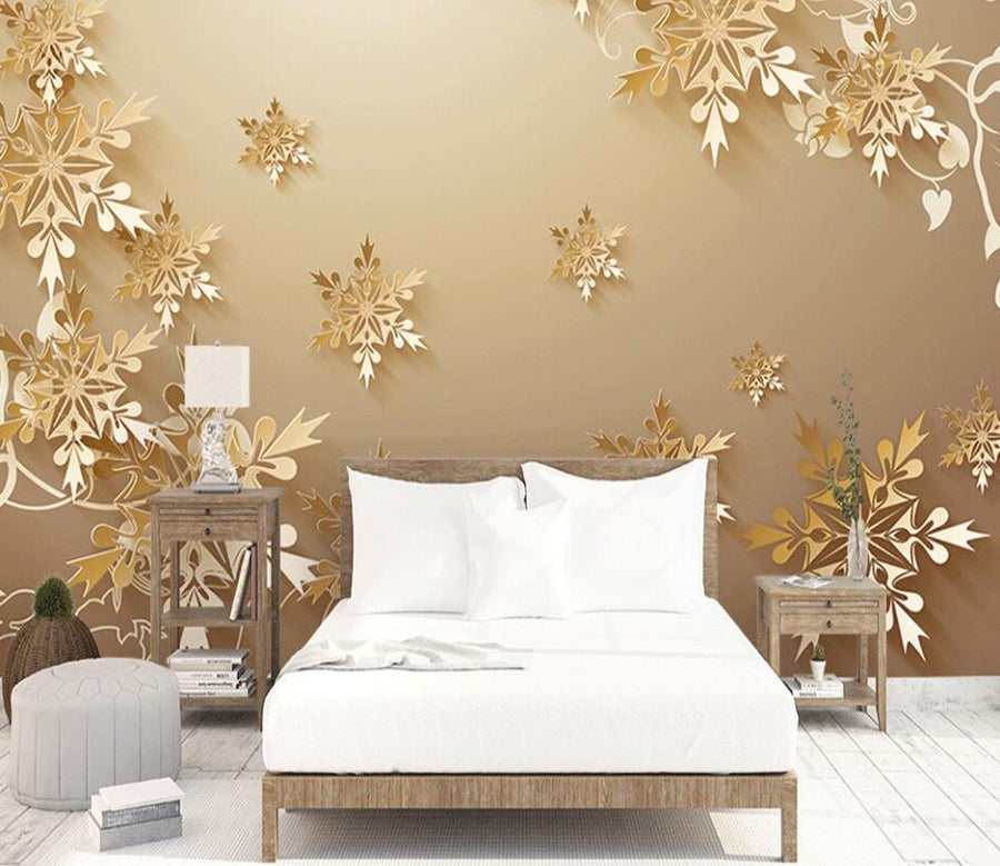3D Golden Paper Cut 009 Wall Murals