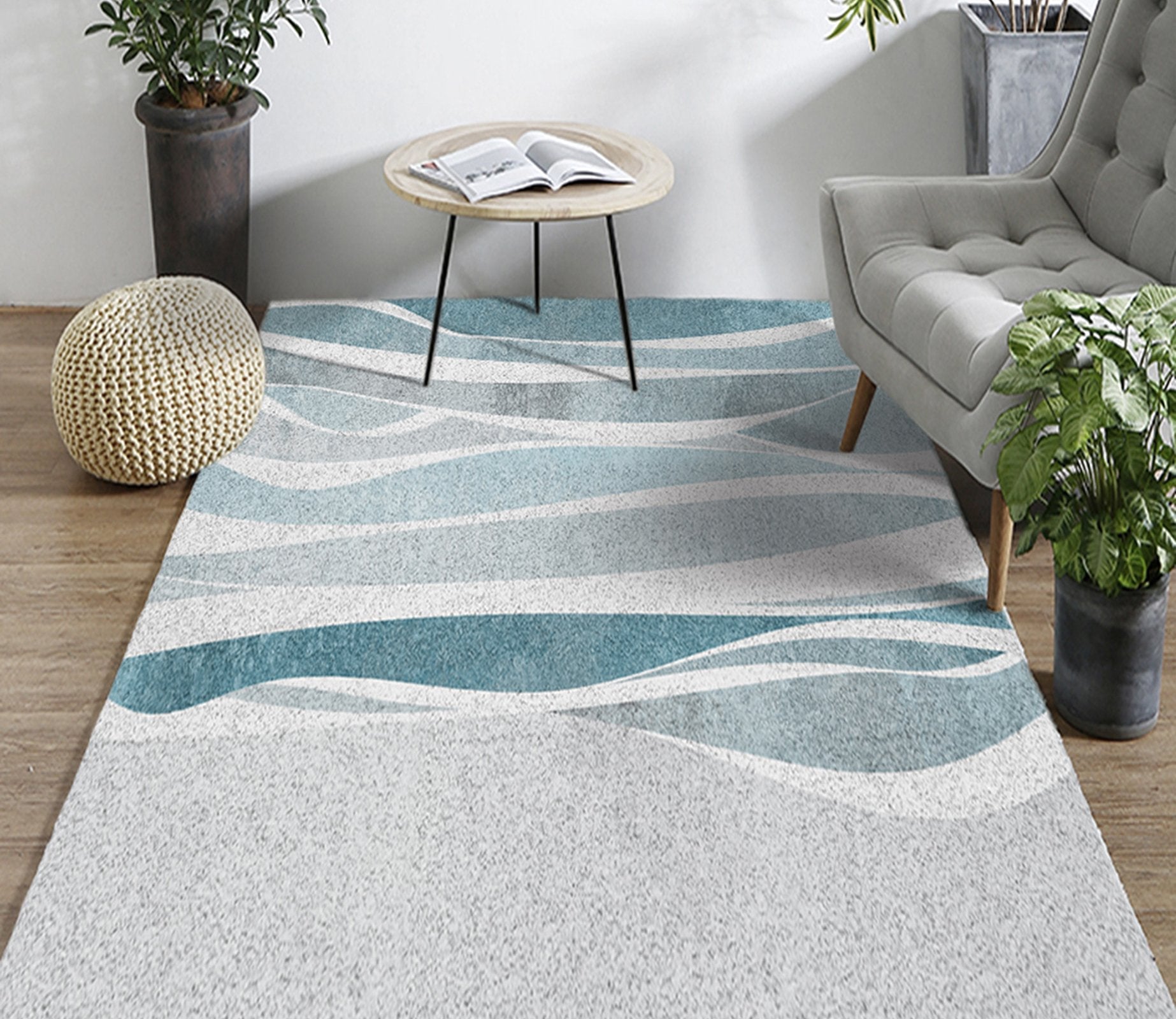 3D Light Green Stripes WG070 Non Slip Rug Mat Mat AJ Creativity Home 