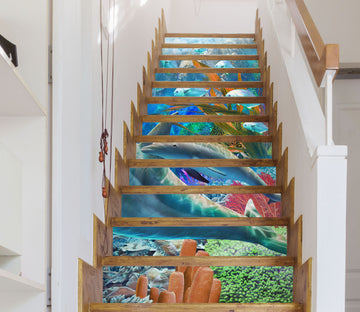 3D Dolphin Seaweed 96195 Adrian Chesterman Stair Risers
