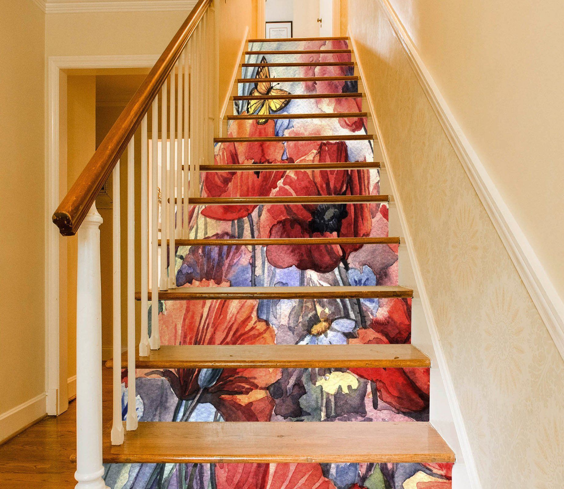 3D Flowers 746 Stair Risers Wallpaper AJ Wallpaper 