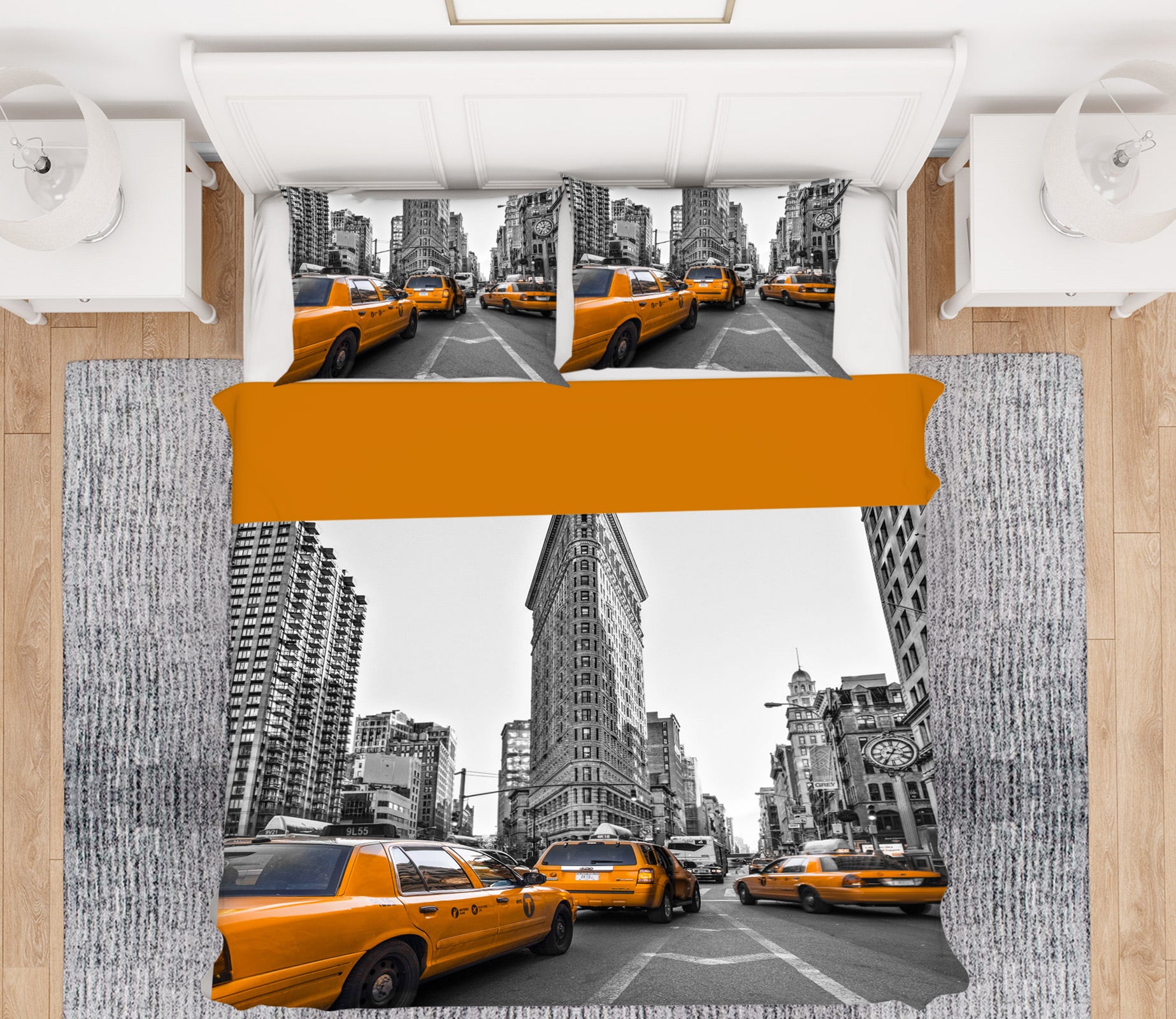 3D New York Taxi 1015 Assaf Frank Bedding Bed Pillowcases Quilt
