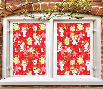 3D Snowman Pattern 30030 Christmas Window Film Print Sticker Cling Stained Glass Xmas