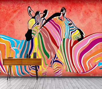 3D Color Zebra 398 Wall Murals Wallpaper AJ Wallpaper 2 