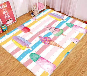 3D Watermelon Ice Cream 100 Uta Naumann Rug Non Slip Rug Mat