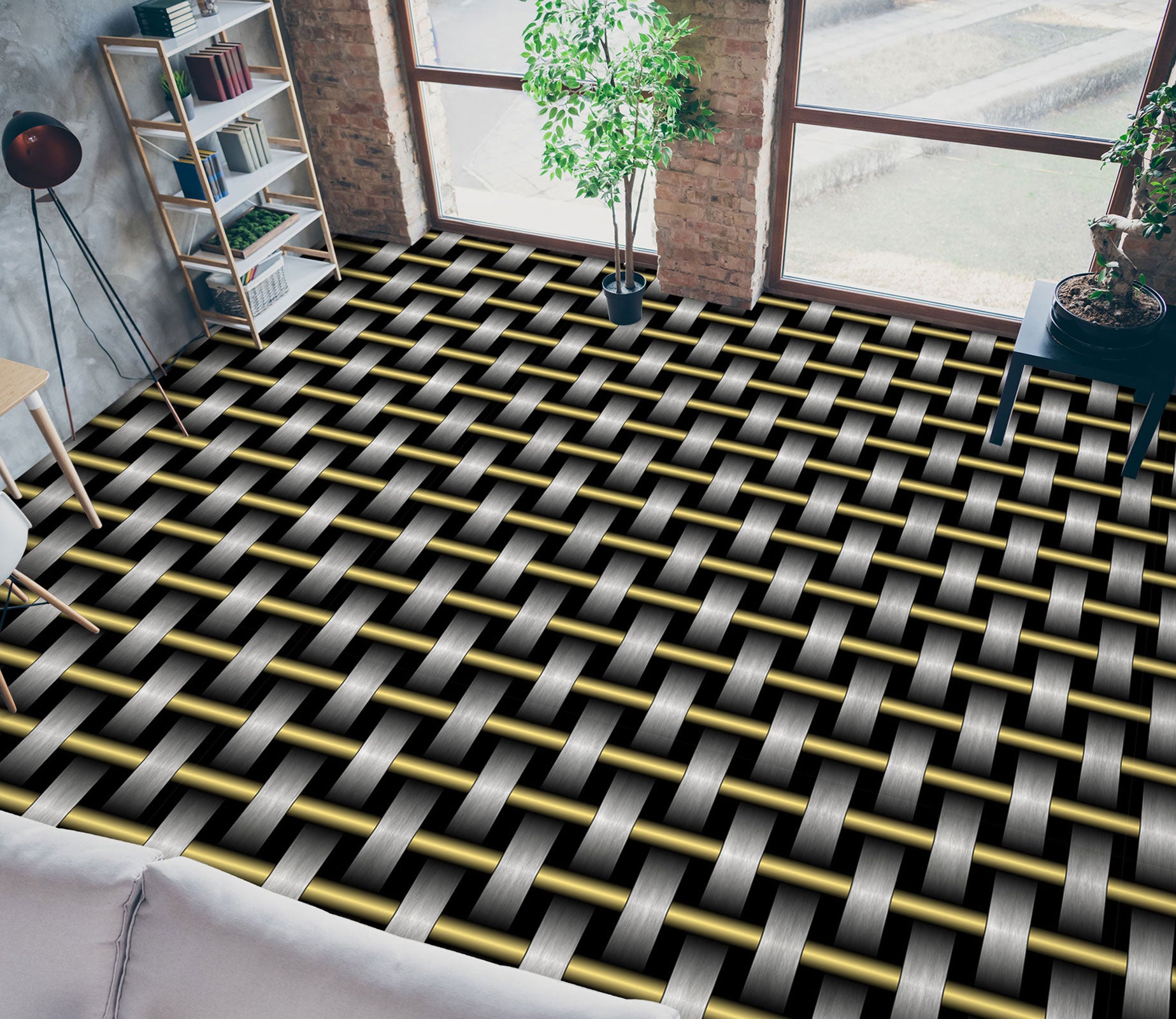 3D Black Rectangles 1400 Floor Mural  Wallpaper Murals Self-Adhesive Removable Print Epoxy