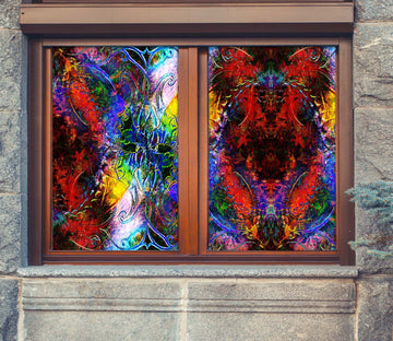 3D Artistic Pattern 360 Window Film Print Sticker Cling Stained Glass UV Block