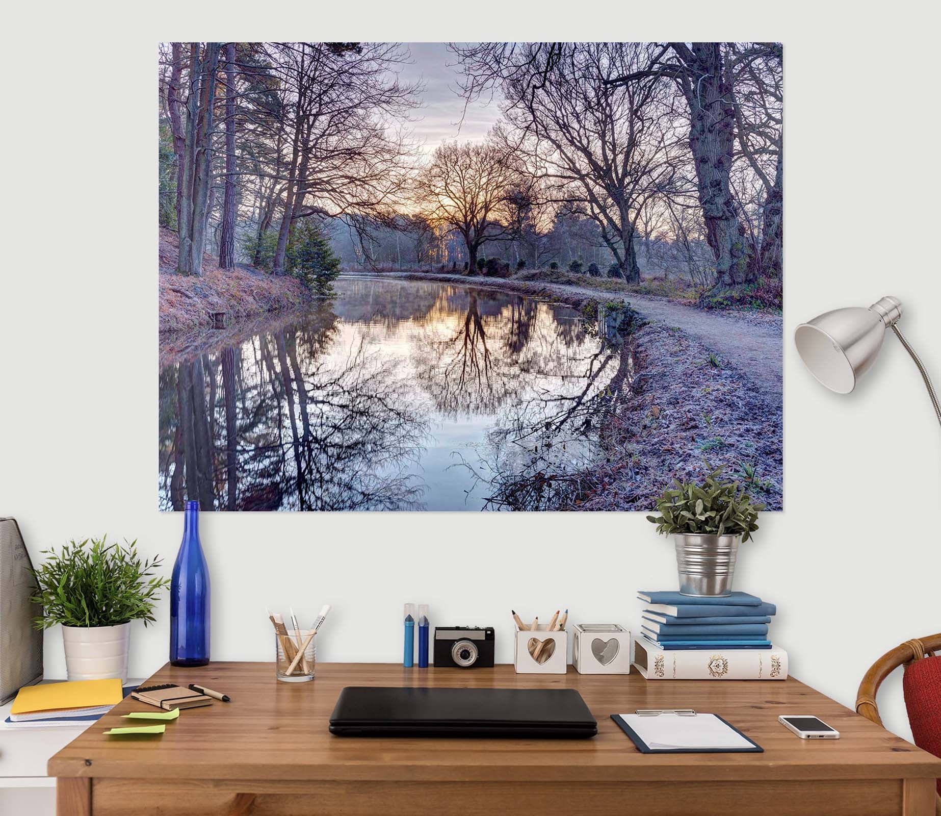 3D River At Dusk 040 Assaf Frank Wall Sticker