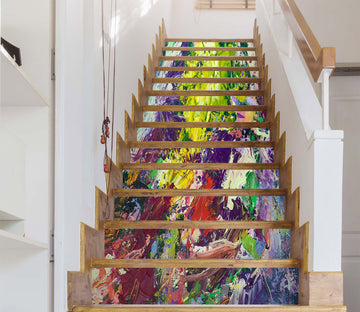3D Colorful Oil Painting Texture 9094 Allan P. Friedlander Stair Risers