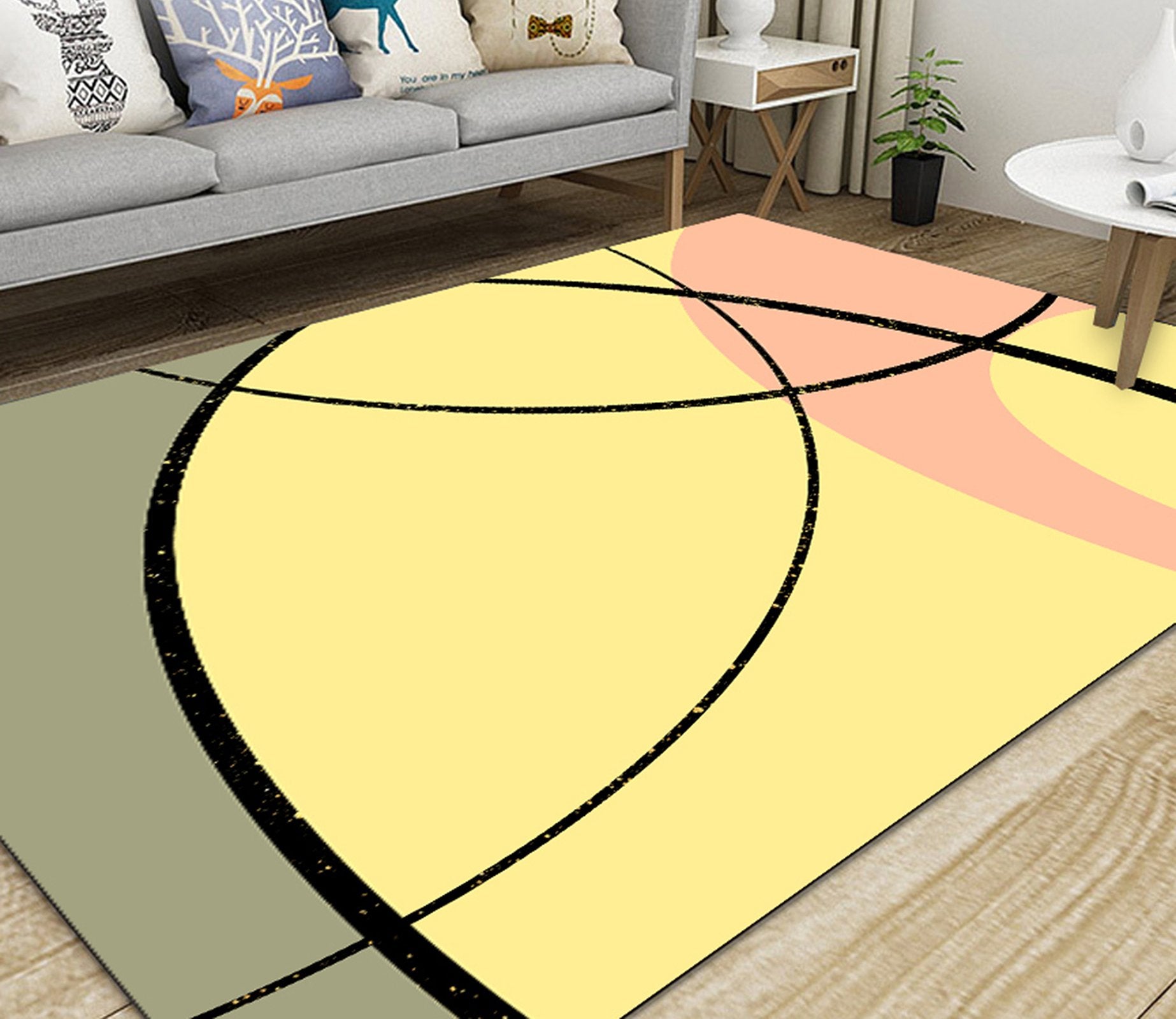 3D Golden Geometric Pattern WG426 Non Slip Rug Mat Mat AJ Creativity Home 