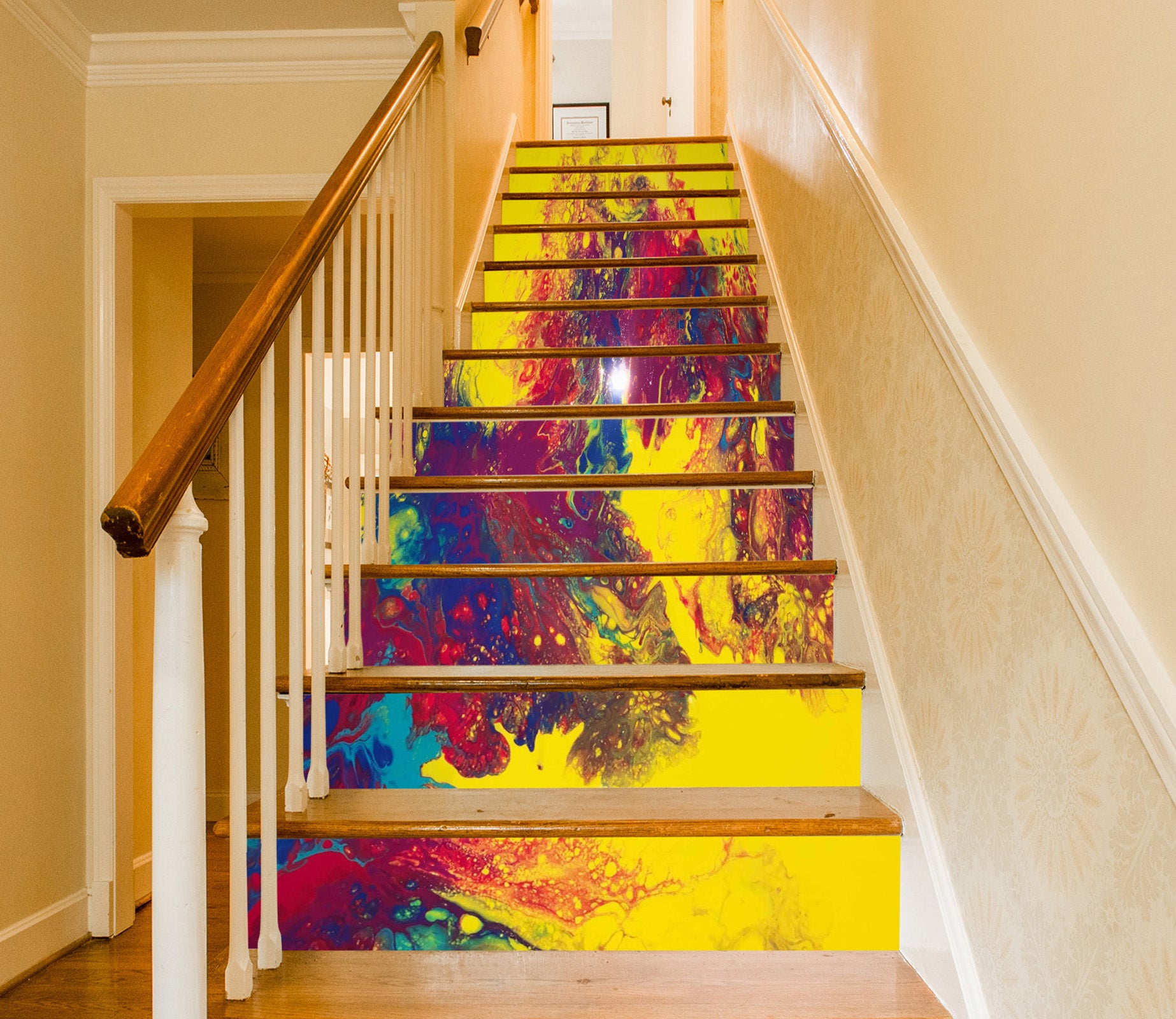 3D Colorful Pigment Texture 90197 Valerie Latrice Stair Risers