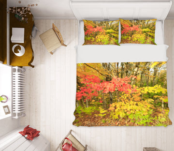 3D Forest Leaves 62175 Kathy Barefield Bedding Bed Pillowcases Quilt
