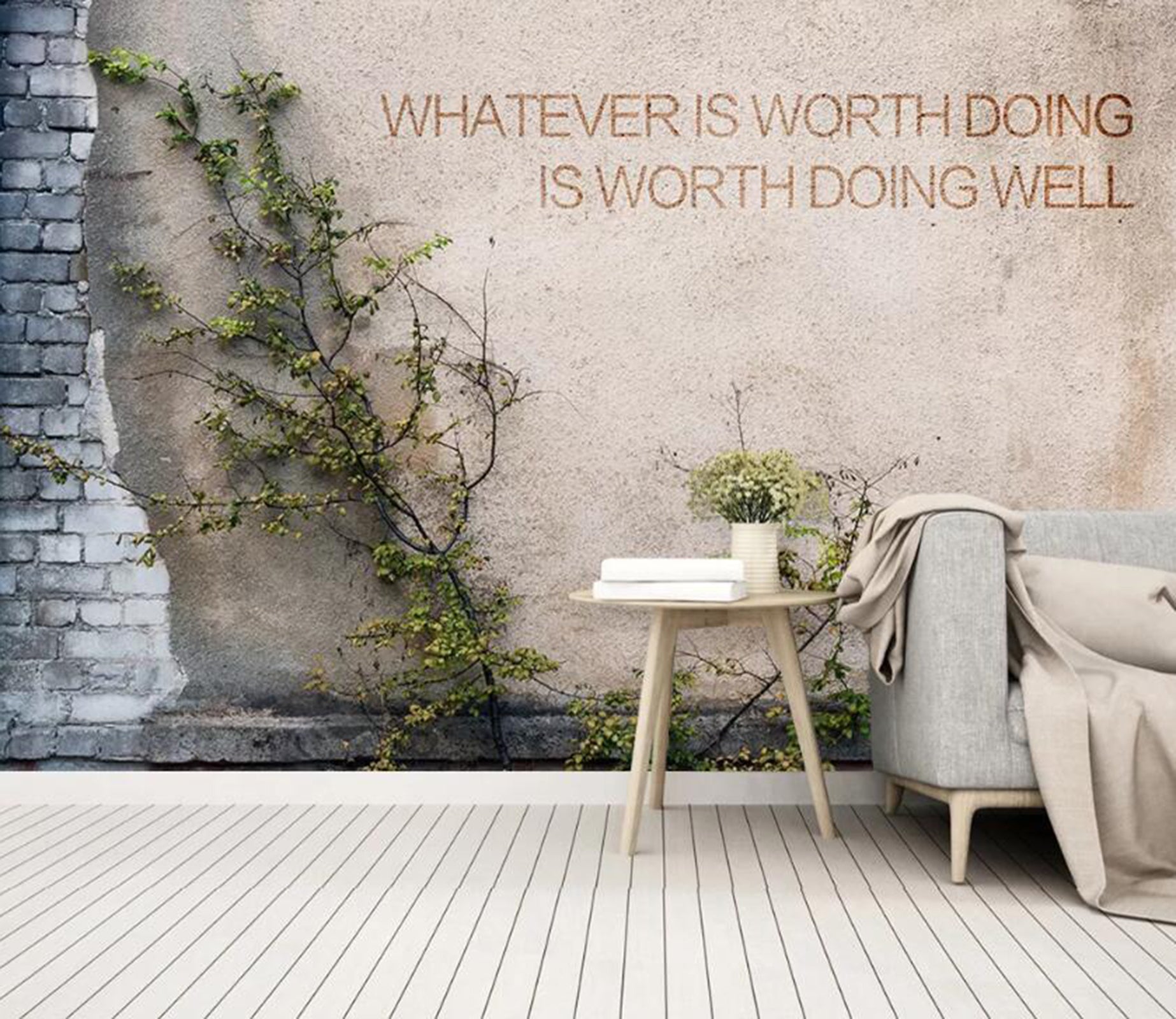 3D Green Branches WC60 Wall Murals Wallpaper AJ Wallpaper 2 