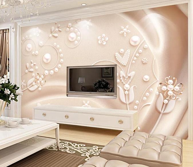 3D Pearl Flower 266 Wall Murals Wallpaper AJ Wallpaper 2 