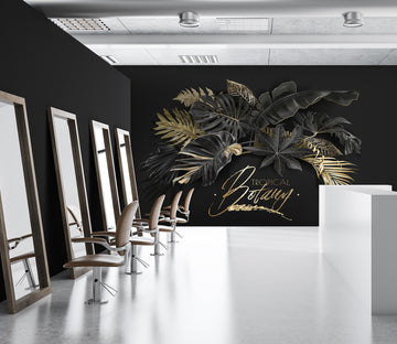 3D Golden Leaves 095 Wall Murals