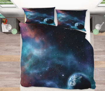 3D Starry Earth 67151 Bed Pillowcases Quilt
