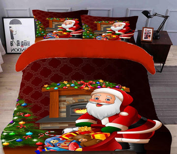 3D Santa Claus 31232 Christmas Quilt Duvet Cover Xmas Bed Pillowcases
