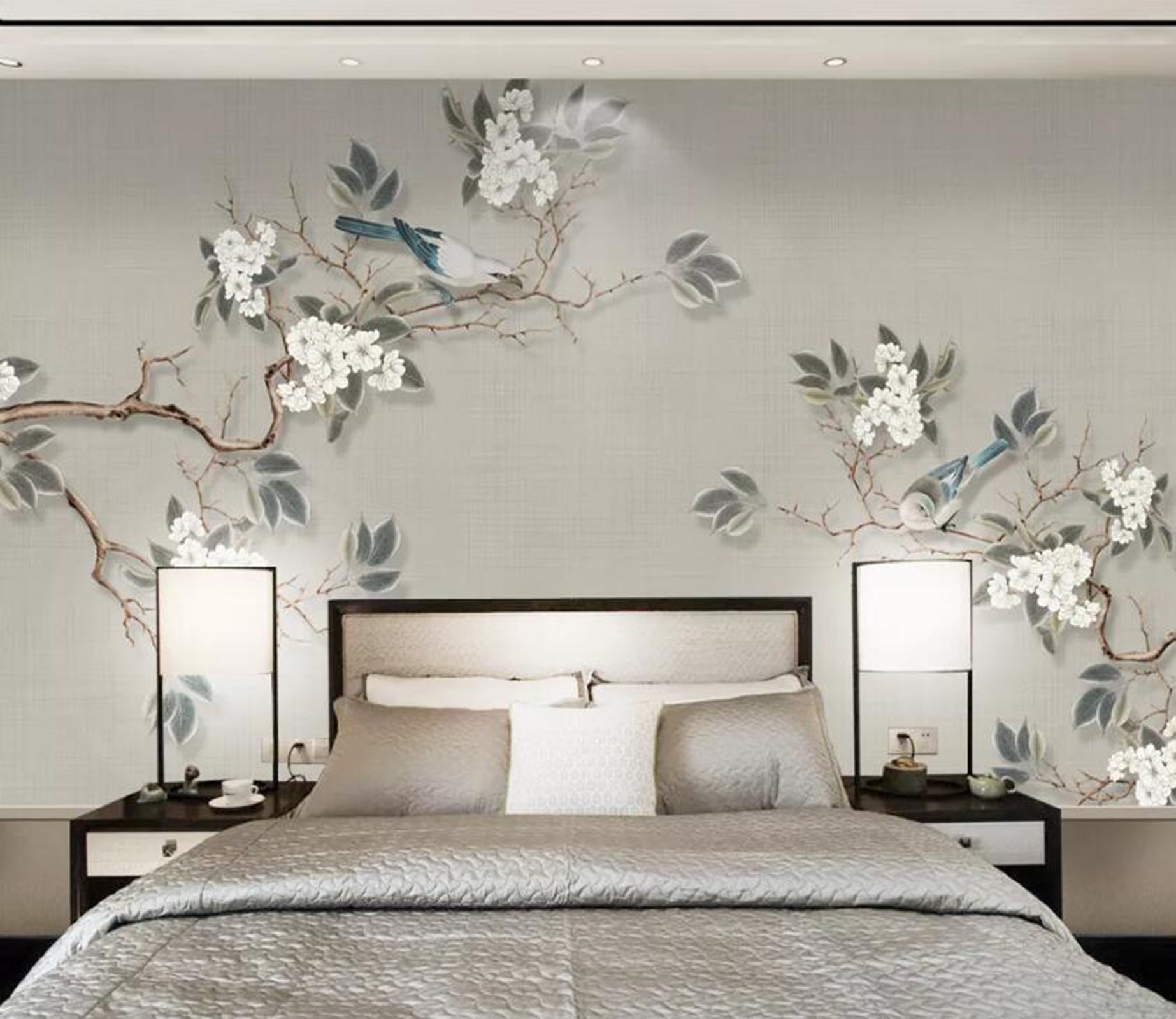 3D Branch Flower WC04 Wall Murals Wallpaper AJ Wallpaper 2 