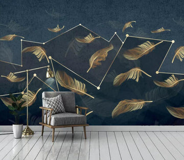 3D Golden Feather WC81 Wall Murals Wallpaper AJ Wallpaper 2 