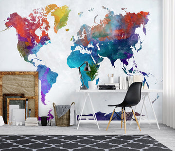 3D Color World Map 1003 Wall Murals