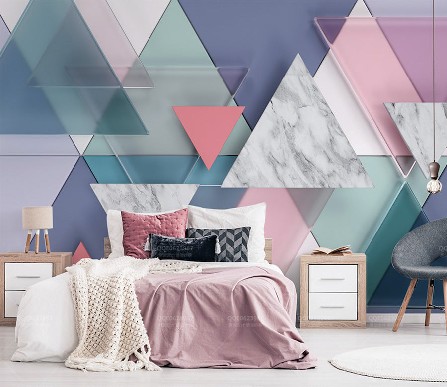 3D Colored Triangle WG021 Wall Murals