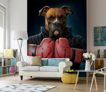 3D Boxing Dog 1415 Wall Murals Exclusive Designer Vincent Wallpaper AJ Wallpaper 