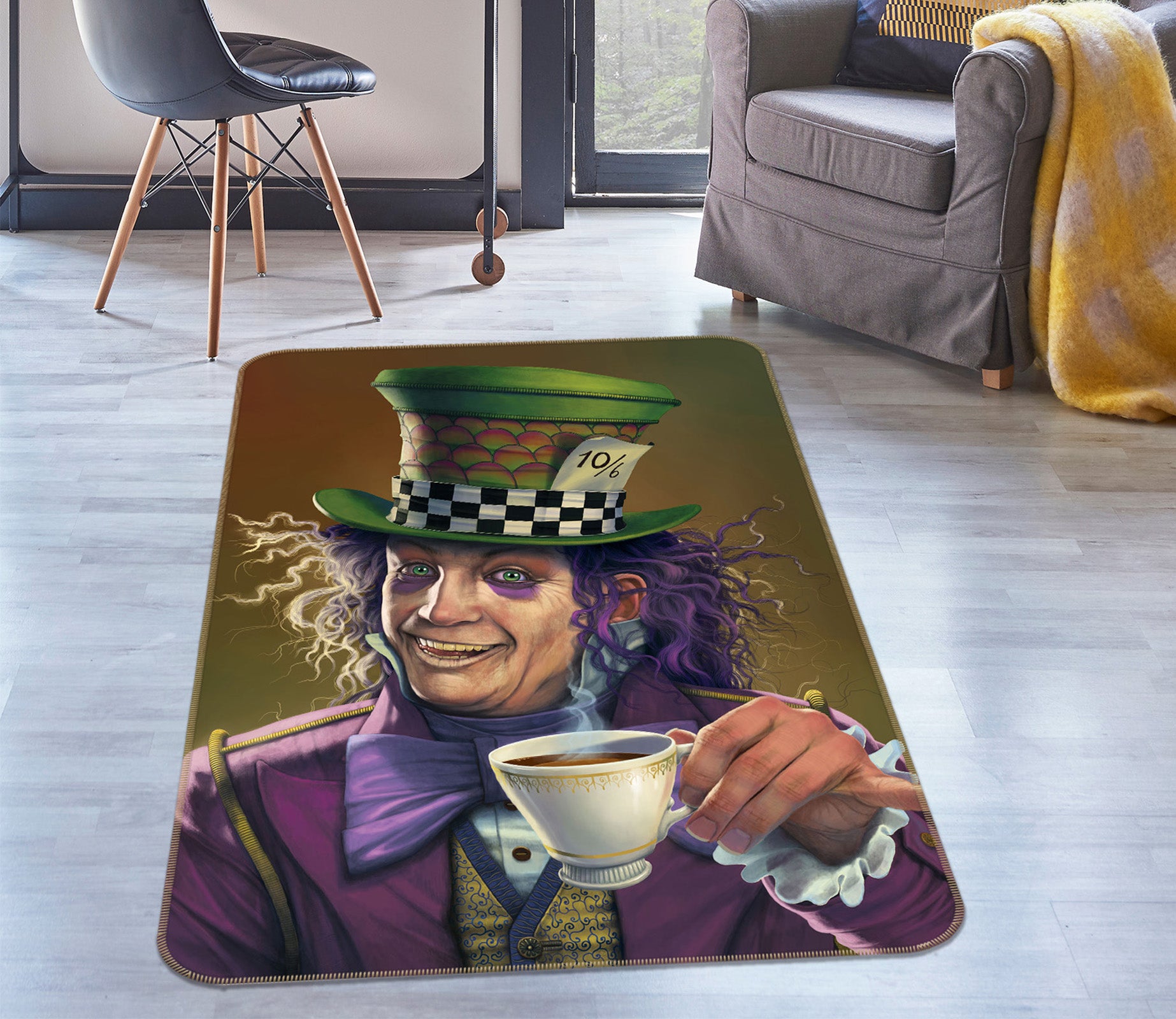 3D Mad Hatter Def 1049 Vincent Hie Rug Non Slip Rug Mat