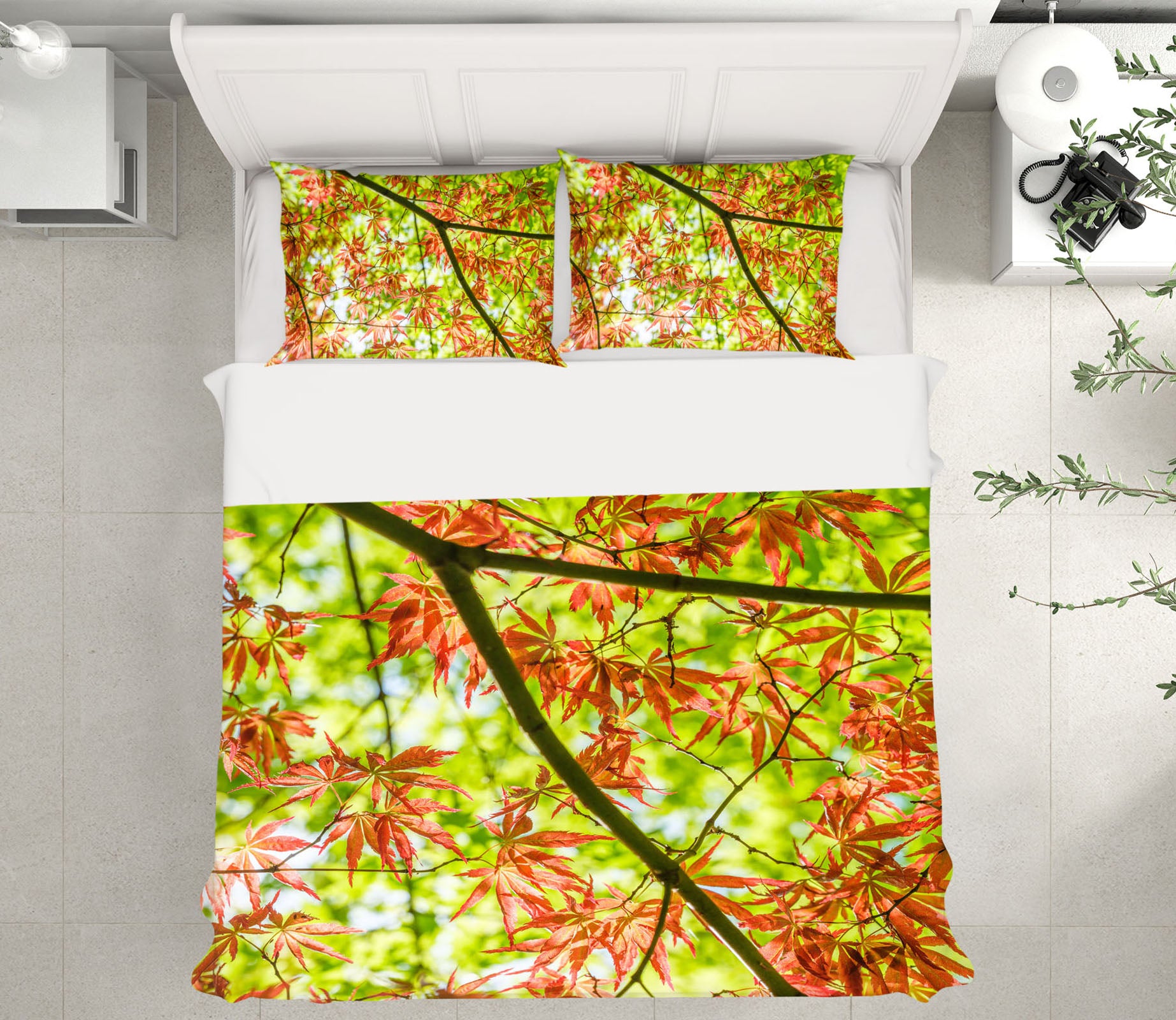 3D Red Maple Leaf 7190 Assaf Frank Bedding Bed Pillowcases Quilt Cover Duvet Cover