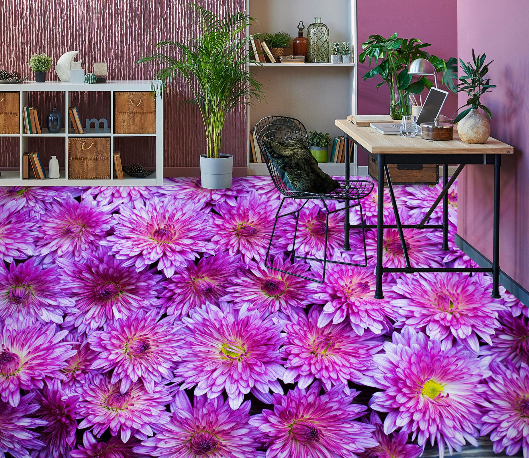 3D Purple Chrysanthemum 382 Floor Mural  Wallpaper Murals Rug & Mat Print Epoxy waterproof bath floor