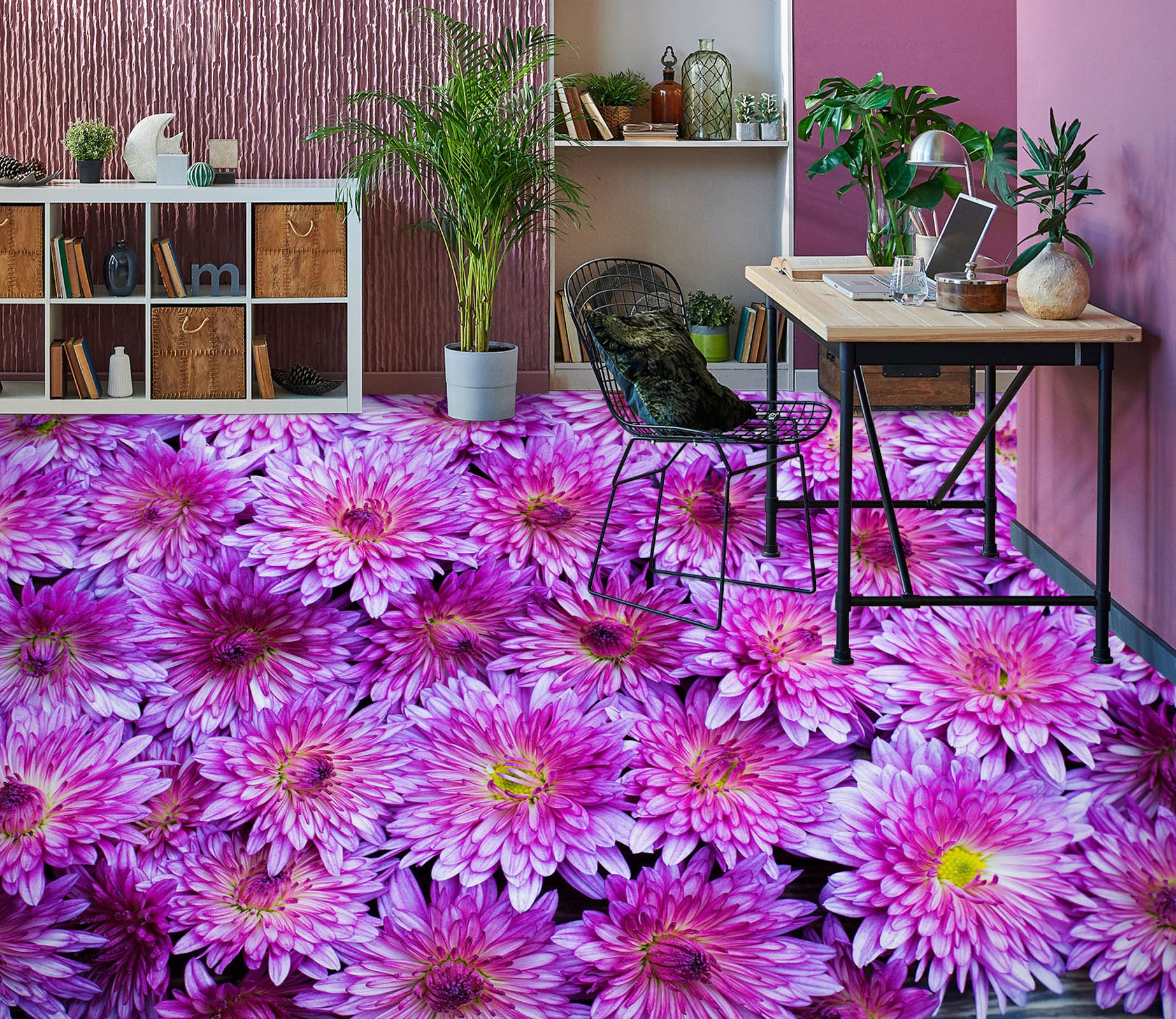 3D Purple Chrysanthemum 382 Floor Mural  Wallpaper Murals Rug & Mat Print Epoxy waterproof bath floor