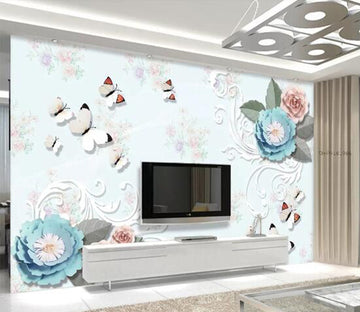 3D Rose Butterfly WC594 Wall Murals