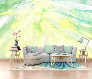 3D Light Yellow Feather WC34 Wall Murals Wallpaper AJ Wallpaper 2 